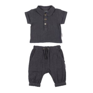 L'ovedbaby - Organic Muslin Tee & Harem Pant Set in Chia Seed