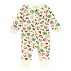 L'ovedbaby - Organic Footless 2-Way Zipper Romper in Buttercream Succulents