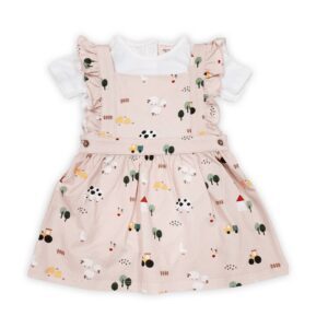 Viverano Organics - Farm Pinafore Overall Baby Dress + Bodysuit (Organic Jersey)