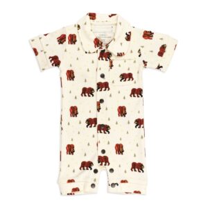 L'ovedbaby - Organic S/Sleeve Coverall in Brown Bear