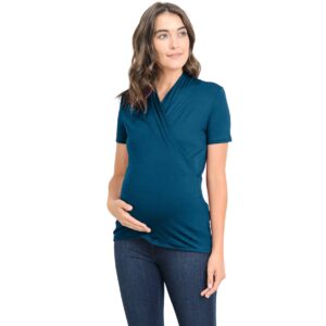 Hello Miz - Crossover Short Sleeve Maternity Nursing Top