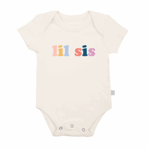 Finn + Emma - Baby graphic organic bodysuit | lil sis original