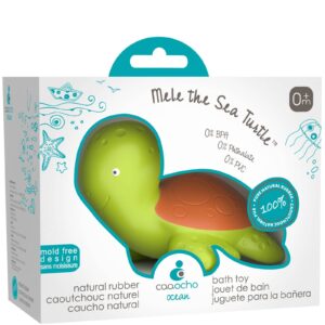 CaaOcho Natural Rubber Toys - Sea Turtle Bath Toy Hole Free - 100% Pure Natural Rubber