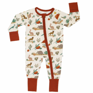 Emerson and Friends - Desert Friends Western Bamboo Baby Pajamas Convertible Romper