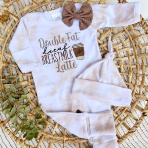 Wonderfully Made - Baby Romper | Latte Tan White Outfit Decaf Breastmilk Latte