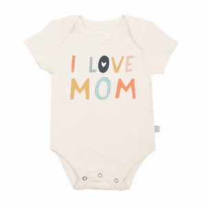 Finn + Emma - Baby graphic organic bodysuit | love mom