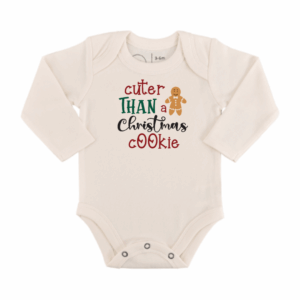 Finn + Emma - Baby long sleeve graphic organic onesie| christmas cookie