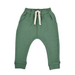 Finn + Emma - Baby kid organic lounge pants | basil green