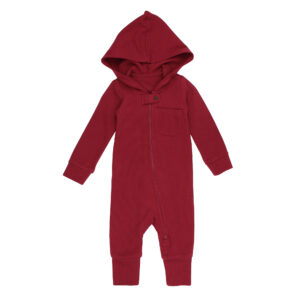 L'ovedbaby - Organic Thermal 2-Way Zipper Romper, Crimson
