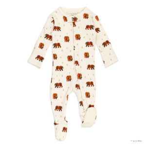 L'ovedbaby - Organic 2-Way Zipper Footie, Brown Bear