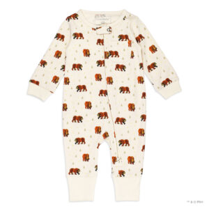 L'ovedbaby - Organic Footless 2-Way Zipper Romper, Brown Bear