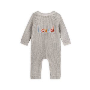Viverano Organics - Loved Embroidered Sweater Knit Baby Jumpsuit-Organic Cotton
