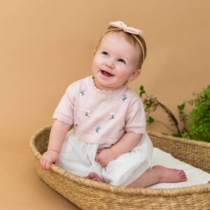 Viverano Organics - Floral Embroidered Tutu Baby Knit Dress - Organic Cotton