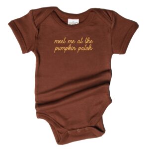 Spunky Stork - Meet Me Pumpkin Patch Script Fall Halloween Baby Kids Shirt