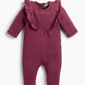Monica + Andy - Double Ruffle Sweater Romper_Plum Purple