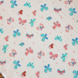 SIIX Collection - Whimsical Butterflies / Muslin Crib Sheet