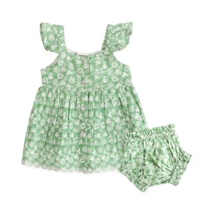 Viverano Organics - Ivy Embroidered Baby Dress + Bloomer (Organic)