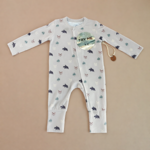 CJ Artisan Baby - Magnetic Bamboo Onesies Mama Bear Dusty