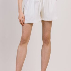 Hello Miz - Linen Blend Maternity Shorts with Elastic Band