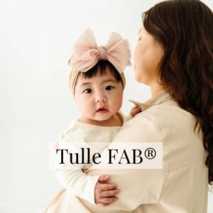 Baby Bling Bows - Baby Bling® Tulle FAB® soft nylon headband with tulle bow
